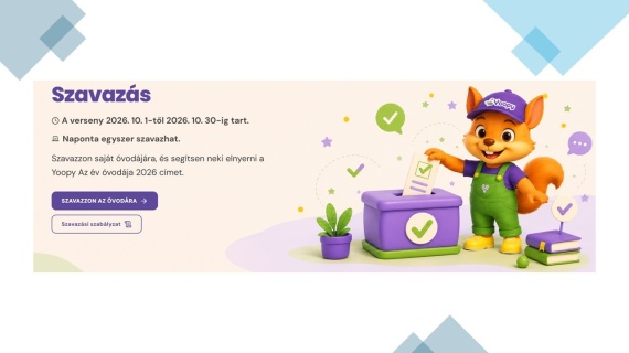 Yoopy - az év óvodája szavazás